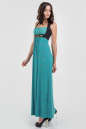 Вечернее платье с расклешённой юбкой бирюзового цвета 735.6 No1|интернет-магазин vvlen.com