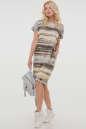 Летнее платье  мешок коричнево-желтого тона цвета 2794-2.17 No1|интернет-магазин vvlen.com