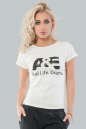 Женская футболка молочного цвета 020 No0|интернет-магазин vvlen.com