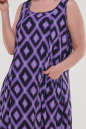 Летнее платье трапеция сиреневого с черным цвета 2541.84 No1|интернет-магазин vvlen.com