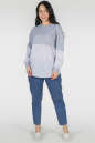 Блуза голубого цвета 301 No1|интернет-магазин vvlen.com