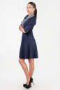 Офисное платье с расклешённой юбкой синего в горох цвета 1803.85 No2|интернет-магазин vvlen.com