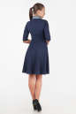 Офисное платье с расклешённой юбкой синего в горох цвета 1803.85 No3|интернет-магазин vvlen.com