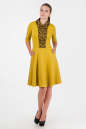 Офисное платье с расклешённой юбкой желтого цвета 1803.85 No1|интернет-магазин vvlen.com