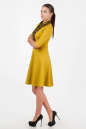 Офисное платье с расклешённой юбкой желтого цвета 1803.85 No2|интернет-магазин vvlen.com