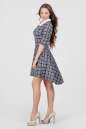 Повседневное платье с расклешённой юбкой синего с белым цвета 2344.41 No1|интернет-магазин vvlen.com