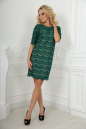 Коктейльное платье трапеция темно-зеленого цвета 2525.12 No1|интернет-магазин vvlen.com