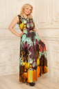 Платье с расклешённой юбкой коричневого с желтым цвета 2160.8 d25  No1|интернет-магазин vvlen.com