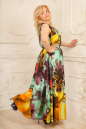 Платье с расклешённой юбкой коричневого с желтым цвета 2160.8 d25  No2|интернет-магазин vvlen.com