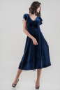 Вечернее платье с расклешённой юбкой синего цвета 2465.26|интернет-магазин vvlen.com