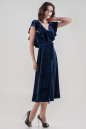 Вечернее платье с расклешённой юбкой синего цвета 2465.26 No1|интернет-магазин vvlen.com