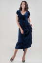 Вечернее платье с расклешённой юбкой синего цвета 2465.26 No2|интернет-магазин vvlen.com