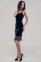 Коктейльное платье-комбинация синего цвета 2628.26 No1|интернет-магазин vvlen.com