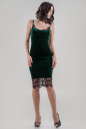 Коктейльное платье-комбинация темно-зеленого цвета 2628.26|интернет-магазин vvlen.com