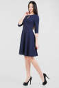 Повседневное платье с расклешённой юбкой темно-синего цвета 2661.47 No1|интернет-магазин vvlen.com