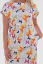 Летнее платье с юбкой тюльпан белого с оранжевым цвета 2832.9 No2|интернет-магазин vvlen.com