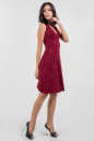 Коктейльное платье с расклешённой юбкой бордового цвета 427.6 No1|интернет-магазин vvlen.com