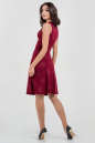 Коктейльное платье с расклешённой юбкой бордового цвета 427.6 No2|интернет-магазин vvlen.com