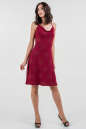 Коктейльное платье с расклешённой юбкой бордового цвета 1064.6 No0|интернет-магазин vvlen.com
