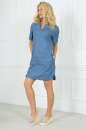 Повседневное платье футляр голубого с белым цвета 2501.9 No3|интернет-магазин vvlen.com