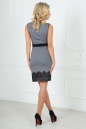 Коктейльное платье футляр серого с черным цвета 1852-1.47 No3|интернет-магазин vvlen.com