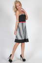 Летнее платье с расклешённой юбкой черного с белым цвета 768.17 No2|интернет-магазин vvlen.com