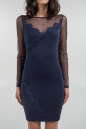 Коктейльное платье футляр темно-синего цвета 1931.47 No2|интернет-магазин vvlen.com