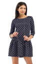 Повседневное платье с расклешённой юбкой синего в горох цвета 2286.45 No1|интернет-магазин vvlen.com