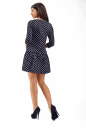 Повседневное платье с расклешённой юбкой синего в горох цвета 2286.45 No3|интернет-магазин vvlen.com