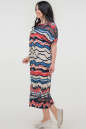 Летнее платье оверсайз синего с красным цвета 2711-1.5 No1|интернет-магазин vvlen.com