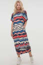 Летнее платье оверсайз синего с красным цвета 2711-1.5 No3|интернет-магазин vvlen.com