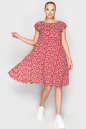 Летнее платье с расклешённой юбкой красного с белым цвета 2560.84 No0|интернет-магазин vvlen.com
