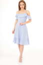 Повседневное платье с расклешённой юбкой голубой полоски цвета 2562-1.93 No1|интернет-магазин vvlen.com