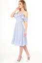 Повседневное платье с расклешённой юбкой голубой полоски цвета 2562-1.93 No2|интернет-магазин vvlen.com