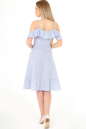 Повседневное платье с расклешённой юбкой голубой полоски цвета 2562-1.93 No3|интернет-магазин vvlen.com