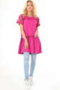 Летнее платье оверсайз малинового цвета 2567.17 No0|интернет-магазин vvlen.com