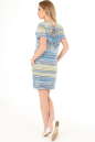 Повседневное платье трапеция желтого с голубым цвета 2544.17 No1|интернет-магазин vvlen.com