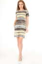 Летнее платье трапеция коричнево-желтого тона цвета 2544.17 No1|интернет-магазин vvlen.com