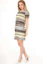 Летнее платье трапеция коричнево-желтого тона цвета 2544.17 No2|интернет-магазин vvlen.com