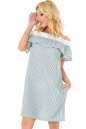 Летнее платье трапеция зеленой полоски цвета 2563-1.93|интернет-магазин vvlen.com
