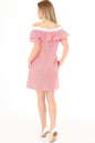 Повседневное платье трапеция красного с белым цвета 2563-1.24 No3|интернет-магазин vvlen.com