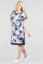 Летнее платье трапеция темно-синего цвета 1-1330 No1|интернет-магазин vvlen.com