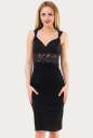 Коктейльное платье футляр черного цвета 664.2 No0|интернет-магазин vvlen.com