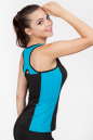 Майка для фитнеса черного с голубым цвета 2358.67 No1|интернет-магазин vvlen.com