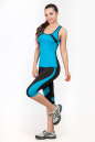 Майка для фитнеса черного с голубым цвета 2354.67 No4|интернет-магазин vvlen.com