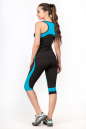 Майка для фитнеса черного с голубым цвета 2354.67 No5|интернет-магазин vvlen.com