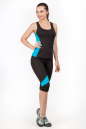 Бриджи для фитнеса черного с голубым цвета 2362.67 No6|интернет-магазин vvlen.com