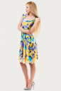 Летнее платье с расклешённой юбкой желтого с голубым цвета 1329.33 No2|интернет-магазин vvlen.com