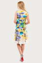 Летнее платье с расклешённой юбкой желтого с голубым цвета 1329.33 No3|интернет-магазин vvlen.com