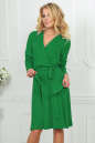 Повседневное платье с расклешённой юбкой зеленого цвета 2476.65 No0|интернет-магазин vvlen.com